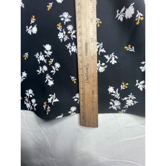 Ann‎ Taylor Floral Print Sheer Sleeve Dress size 2 Black - Picture 7 of 7